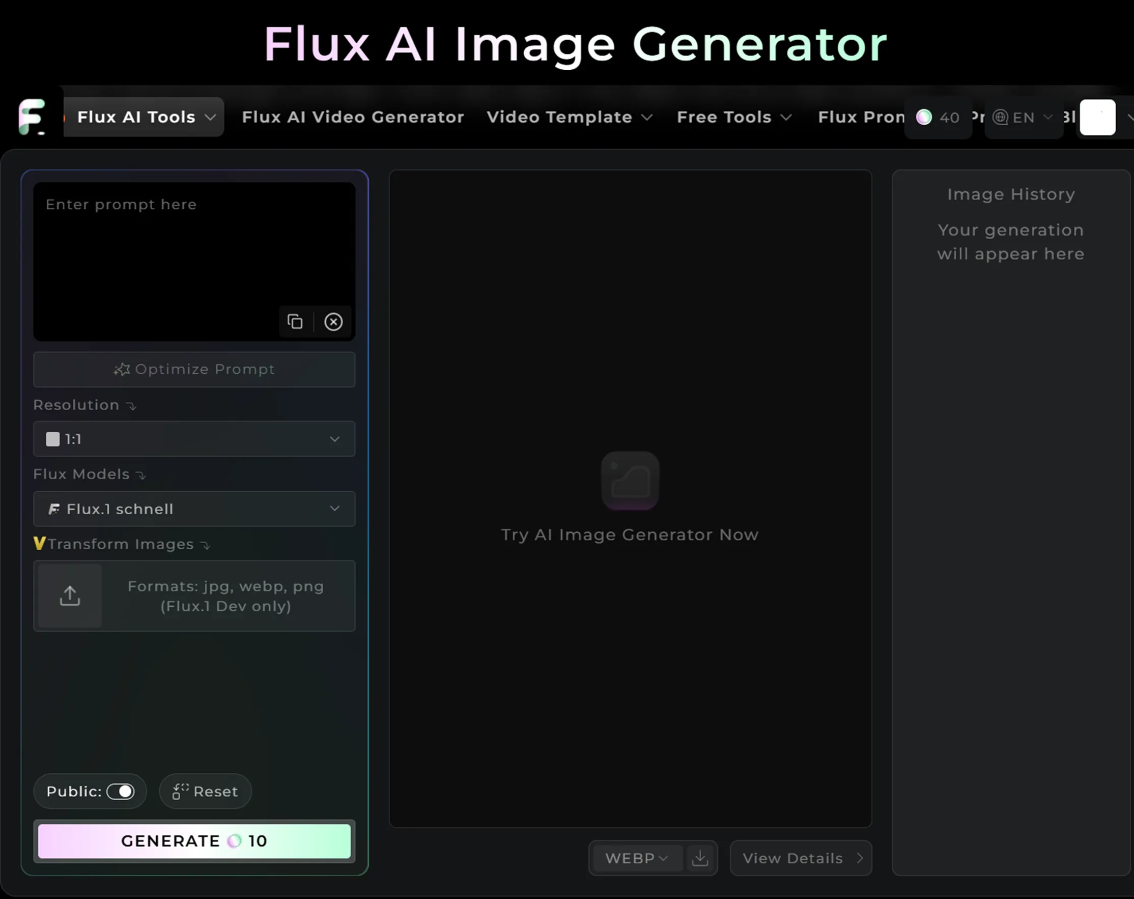 Gallery view showing generated results and download buttons