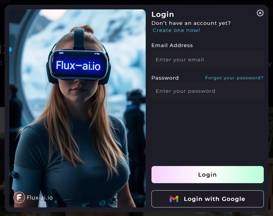 Prompt and style controls inside Flux AI Image Generator