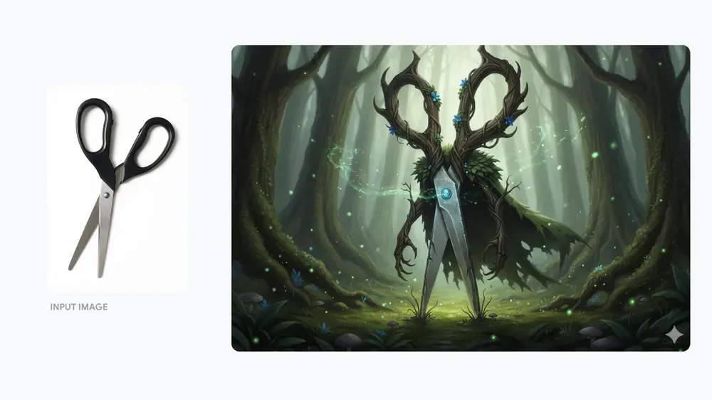 Scissors as fantasy character demo